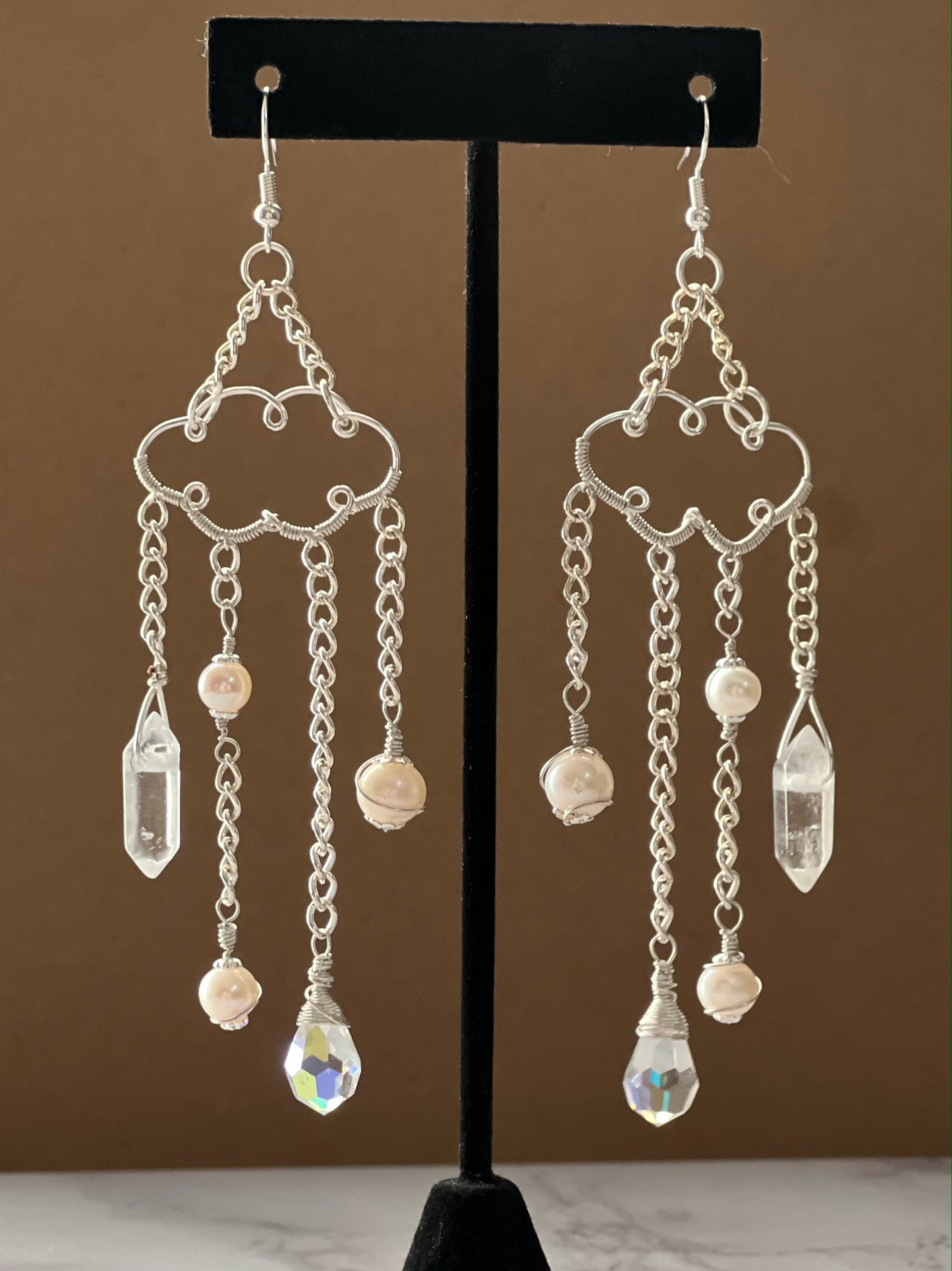 Rain Cloud Dangle Earrings - Customizable