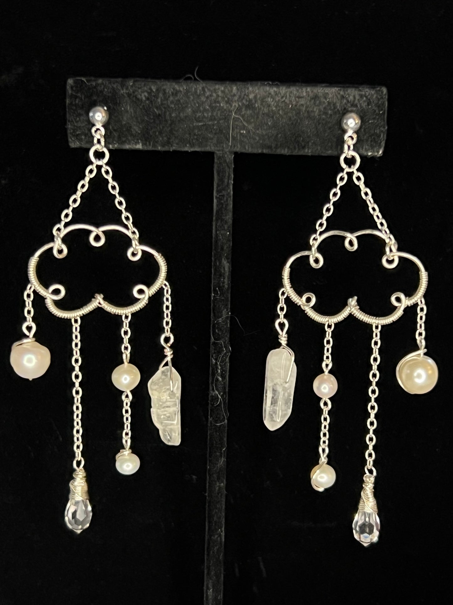 Rain Cloud Dangle Earrings - Customizable