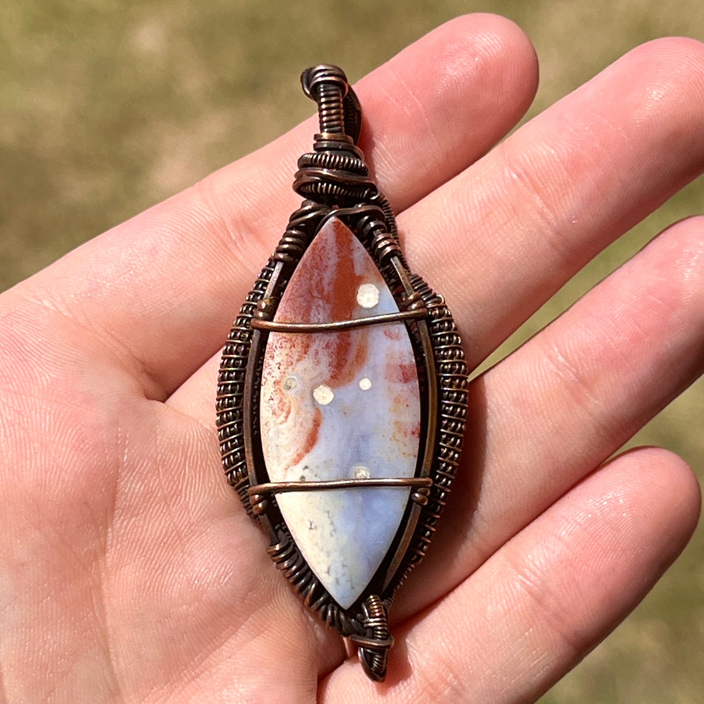 "Elven Elegance" - Agate Crystal Pendant