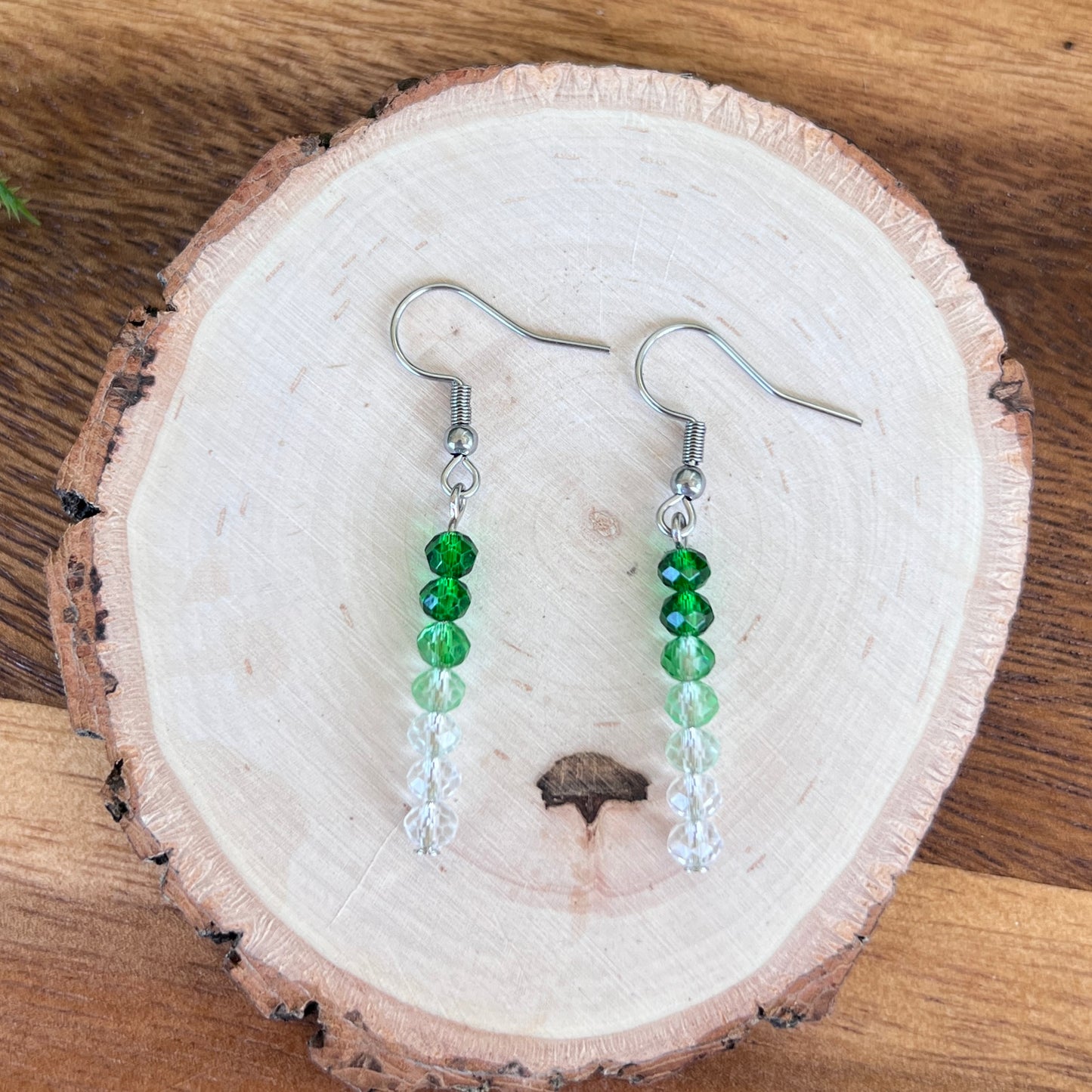 Green Ombre Dangle Earrings