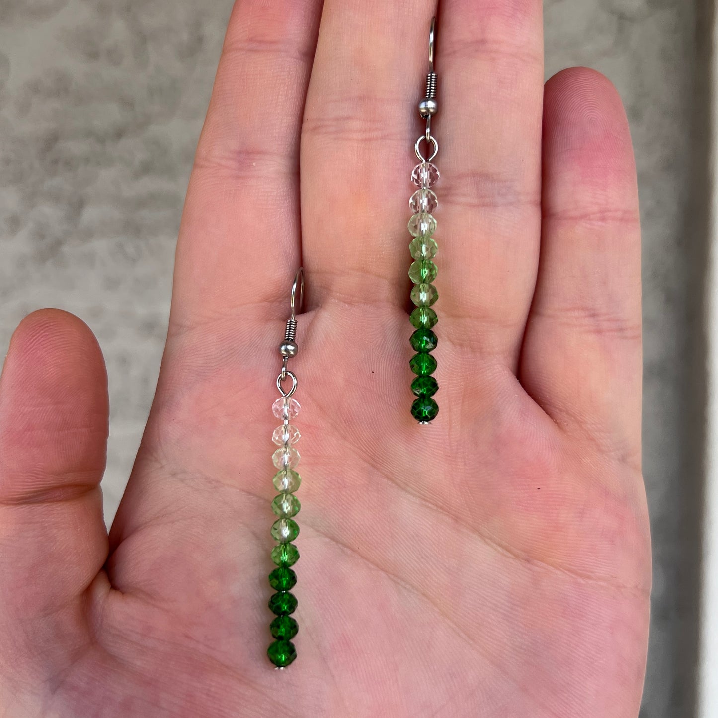 Green Ombre Dangle Earrings