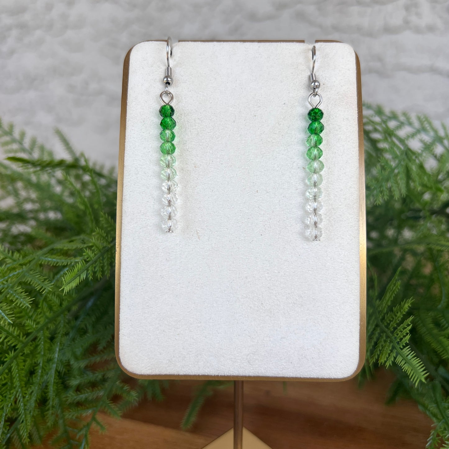 Green Ombre Dangle Earrings