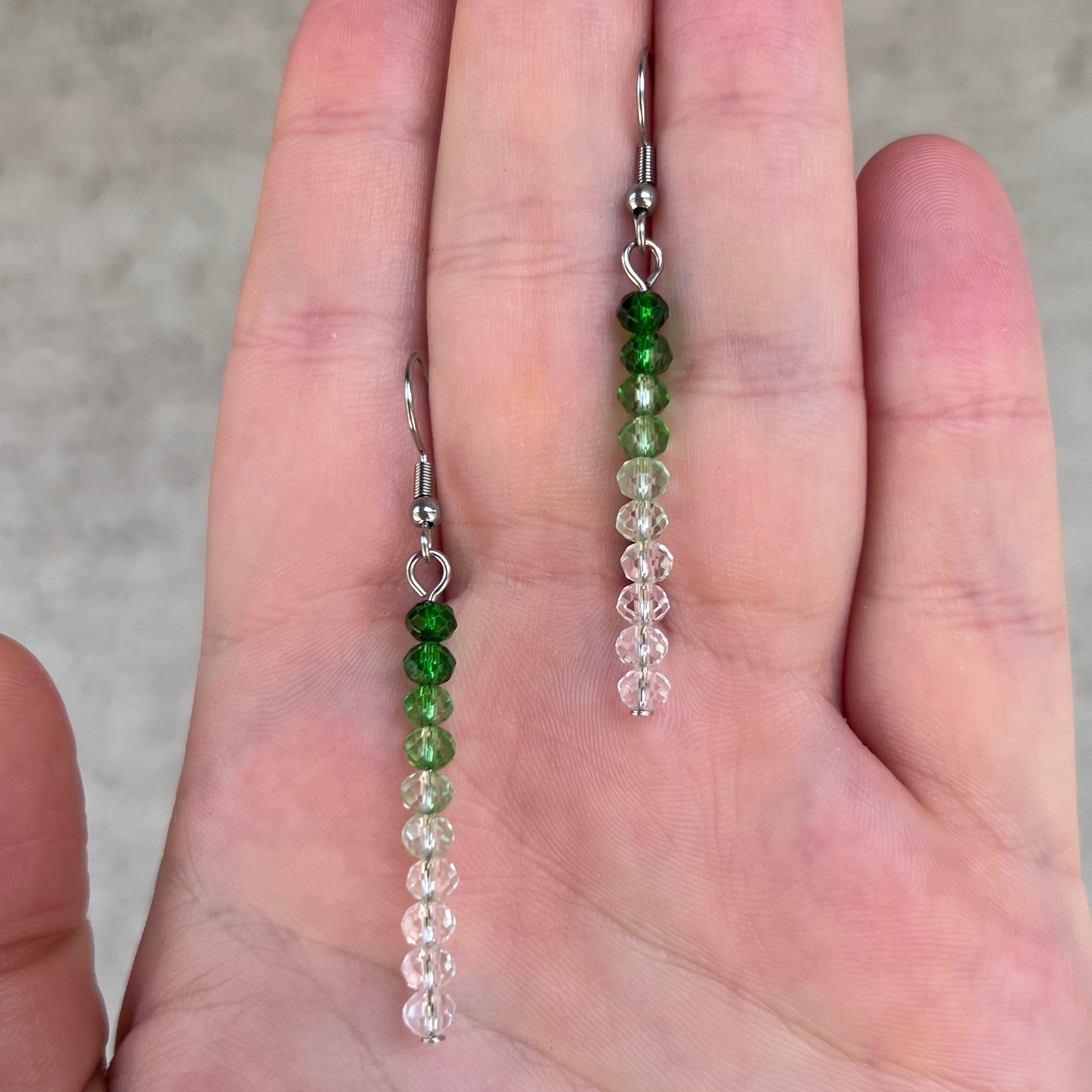 Green Ombre Dangle Earrings