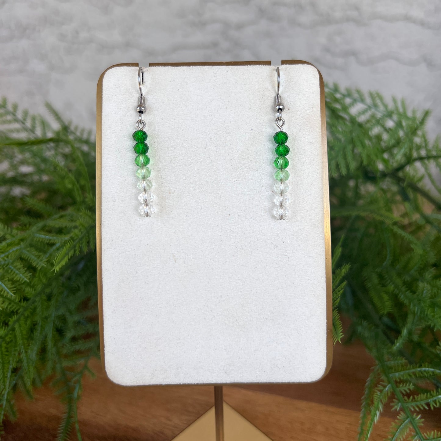 Green Ombre Dangle Earrings
