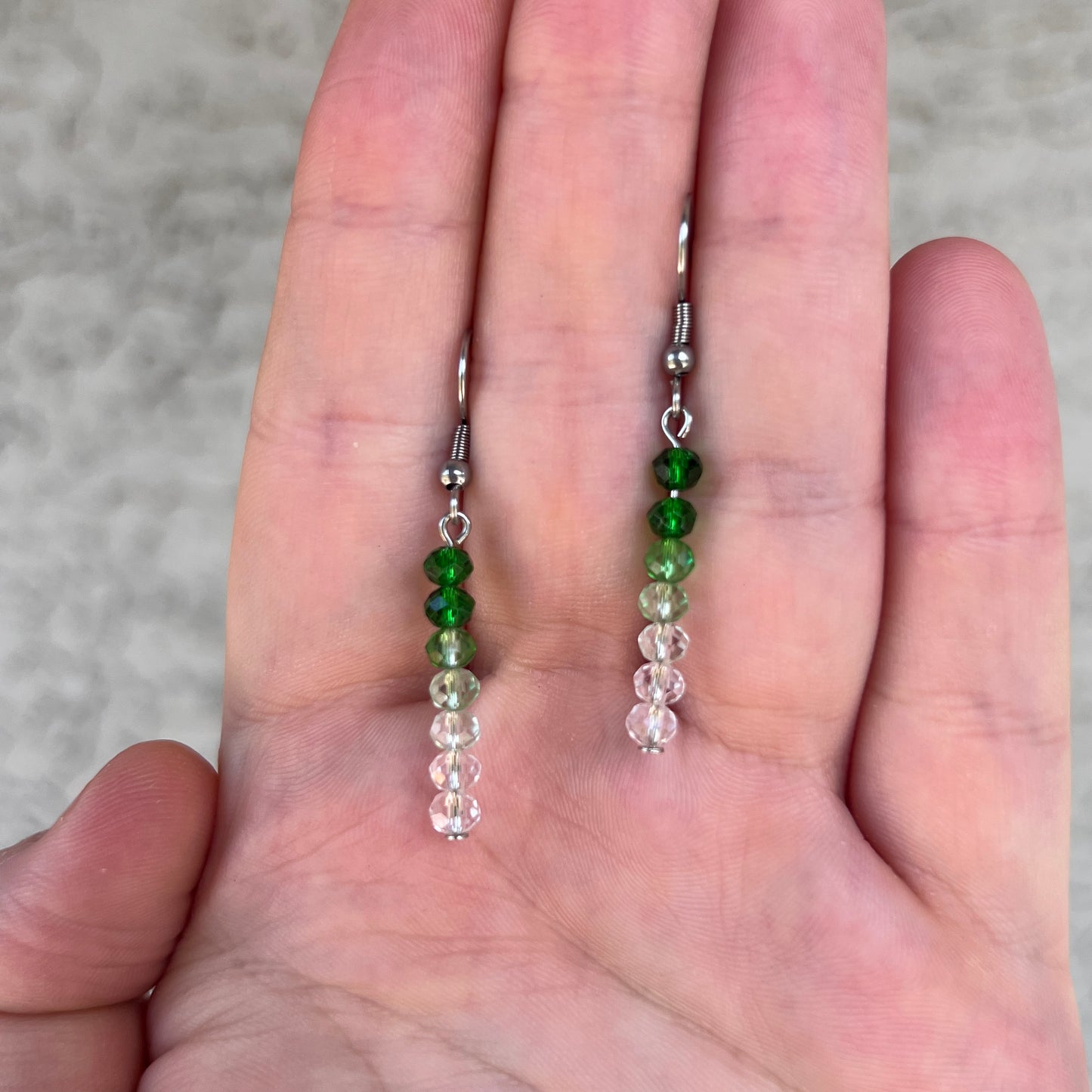 Green Ombre Dangle Earrings
