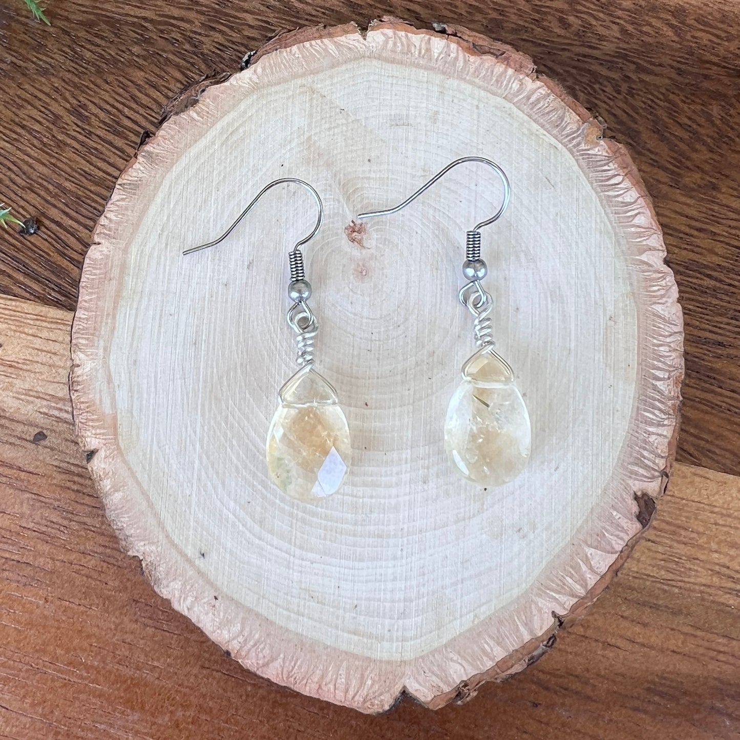 Faceted Citrine Teardrop Earrings