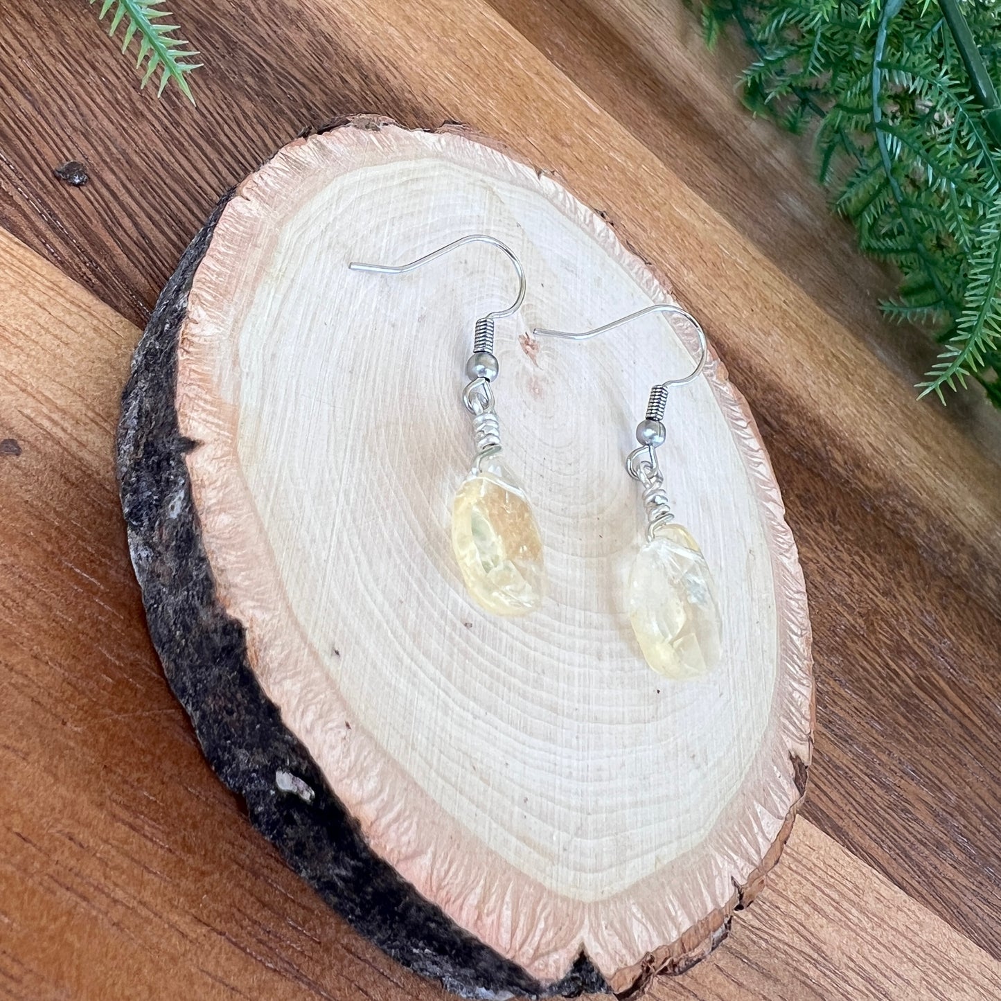 Faceted Citrine Teardrop Earrings