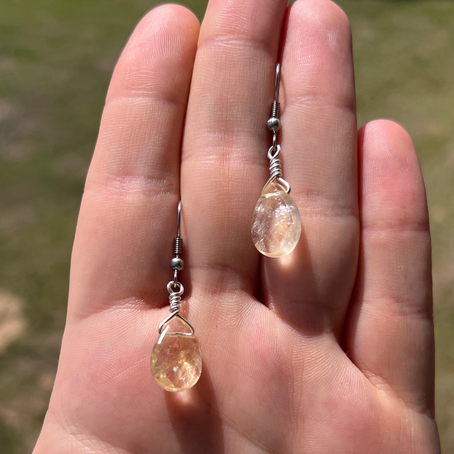 Faceted Citrine Teardrop Earrings