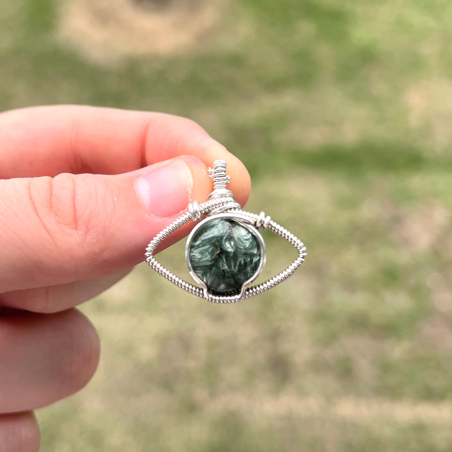 "Bye Bye Bad Vibes" - Seraphinite Evil Eye Pendant