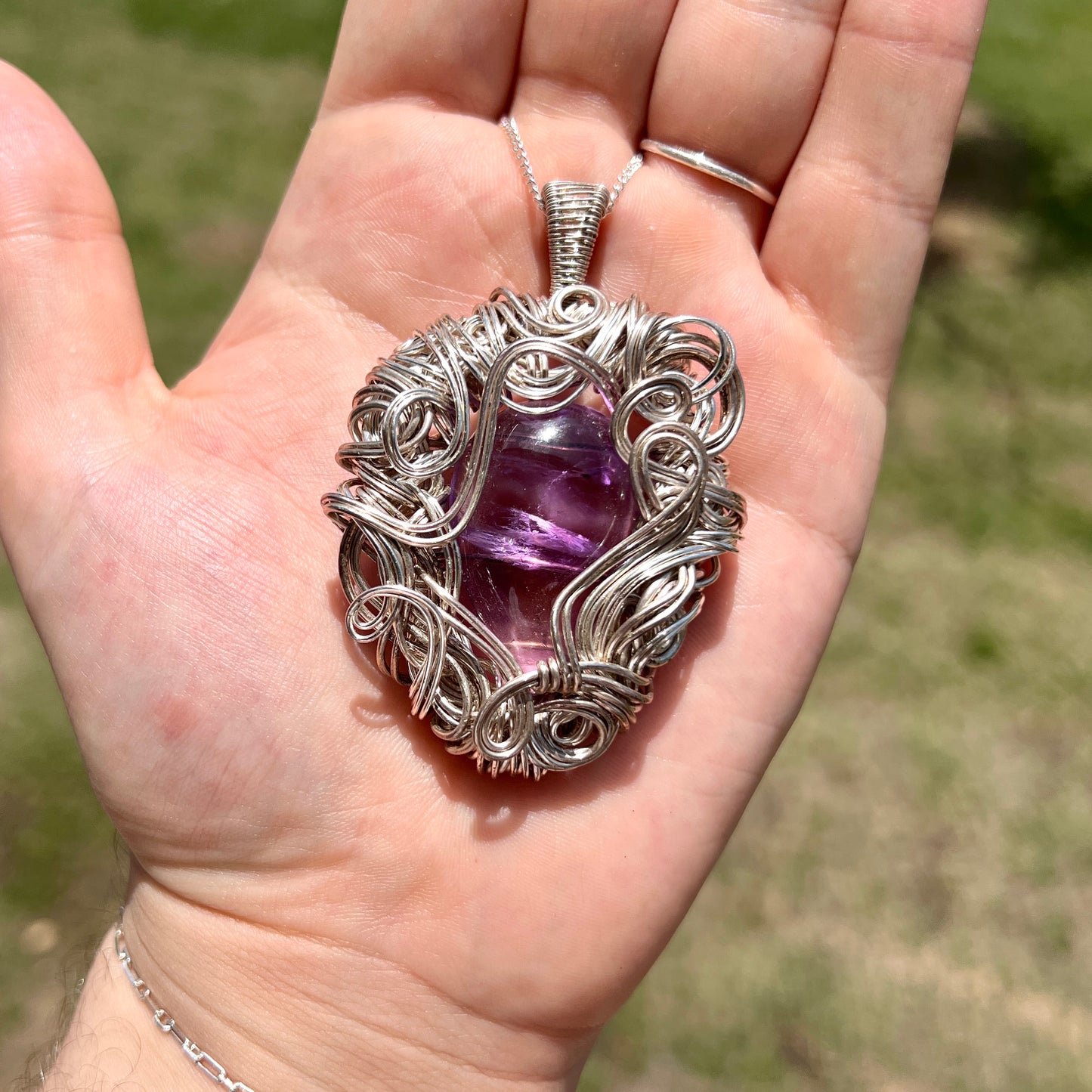 "Bold and Beautiful" - Chunky Amethyst Statement Pendant