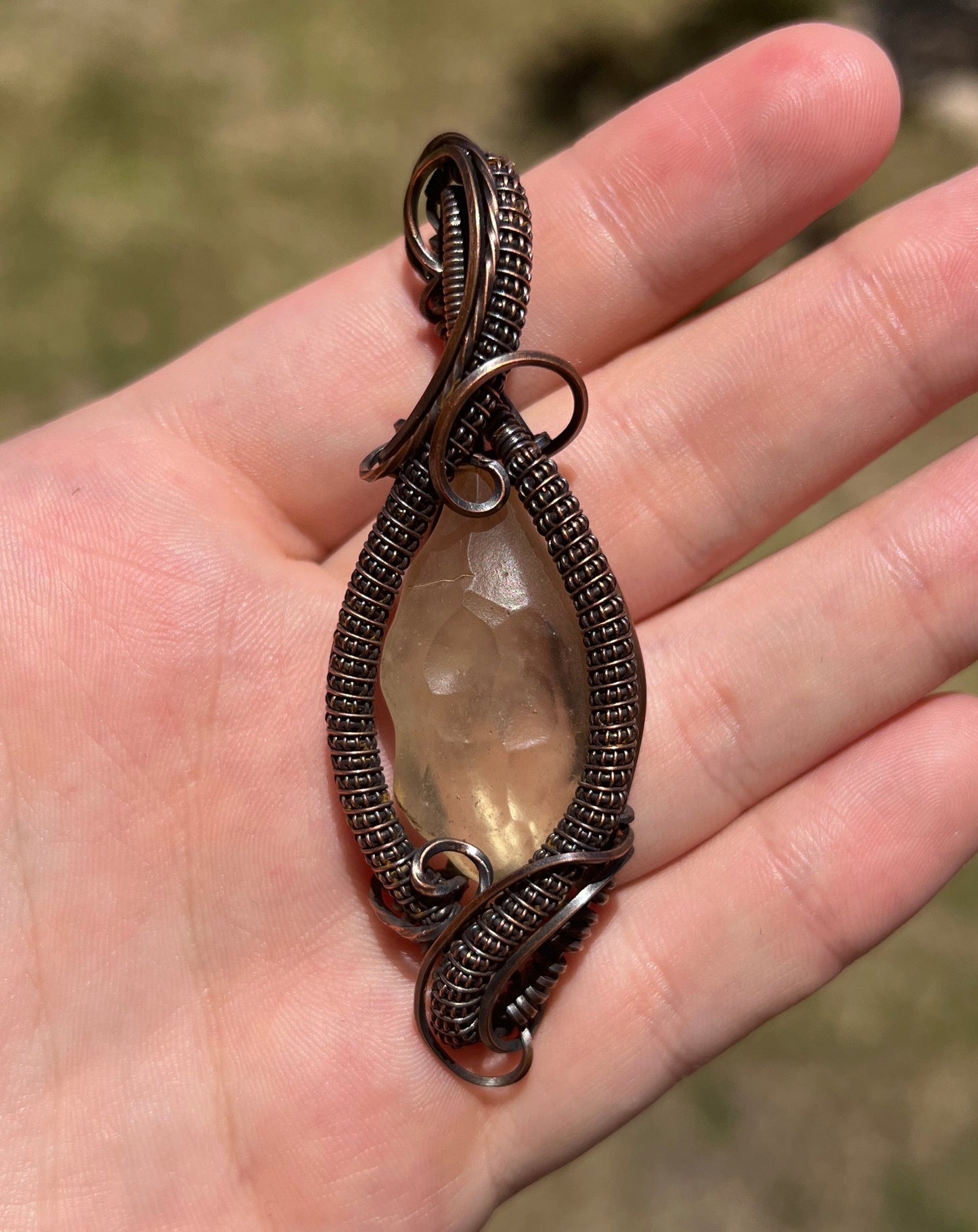 "Celestial Alignment" - Libyan Desert Glass Pendant