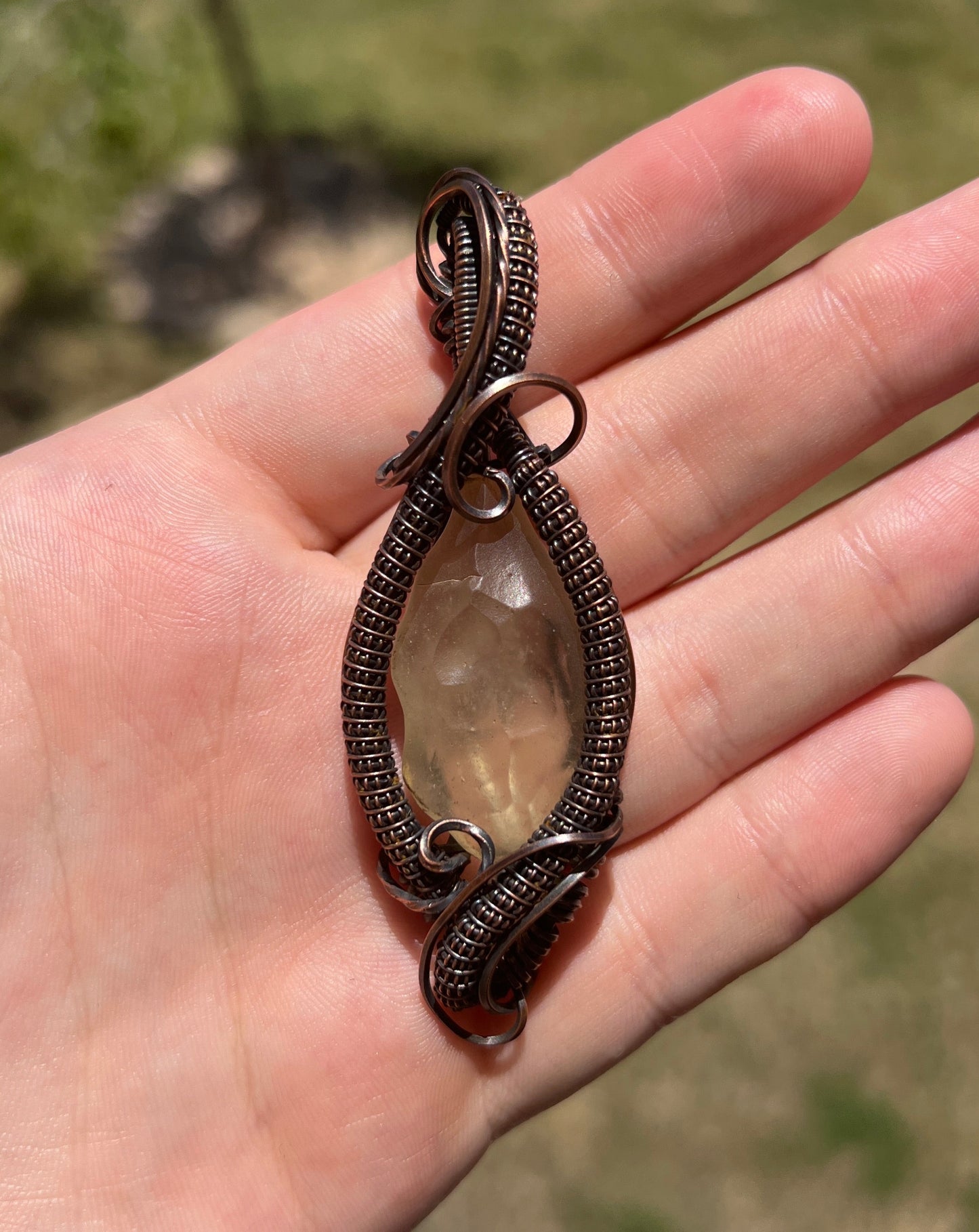 "Celestial Alignment" - Libyan Desert Glass Pendant