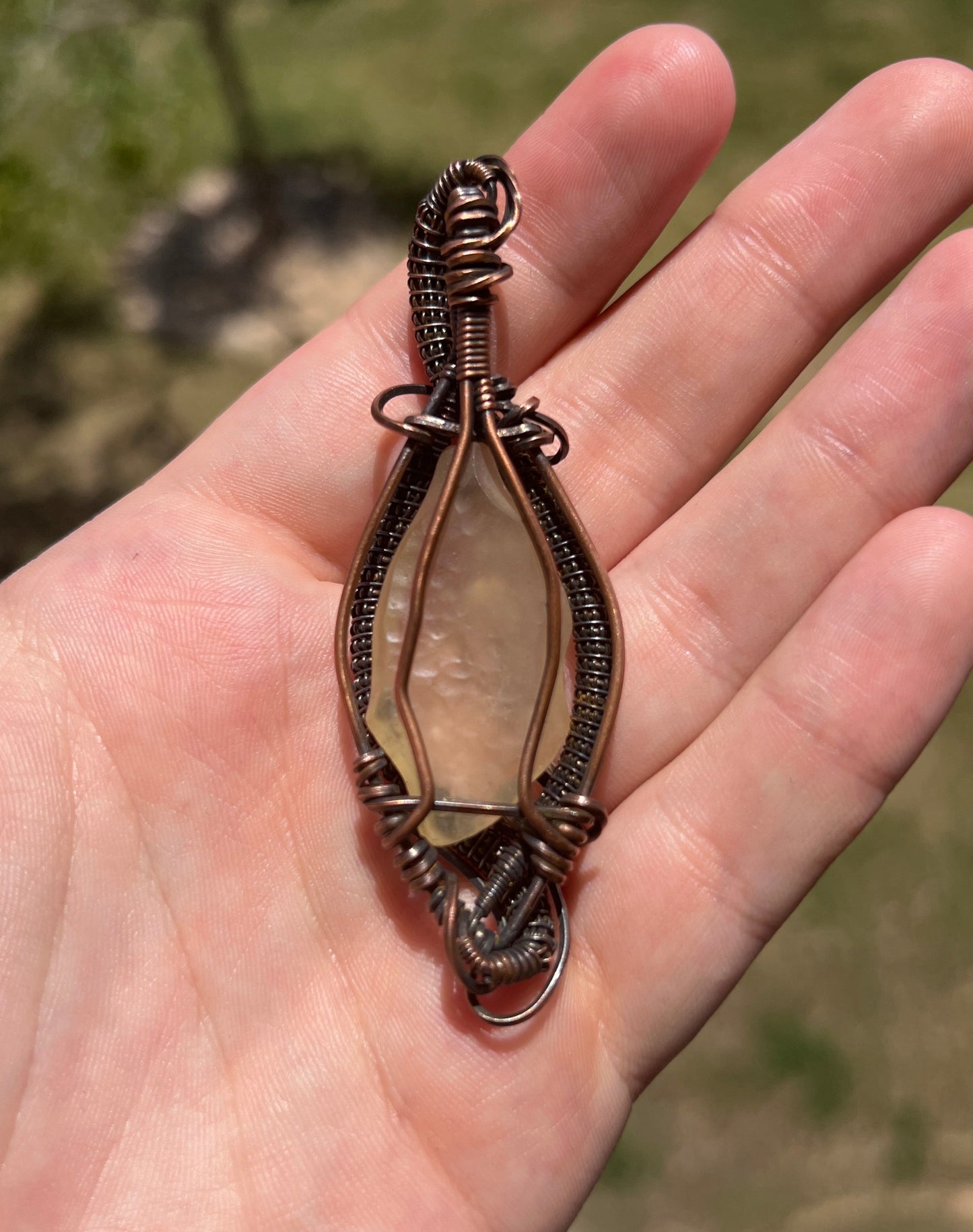 "Celestial Alignment" - Libyan Desert Glass Pendant