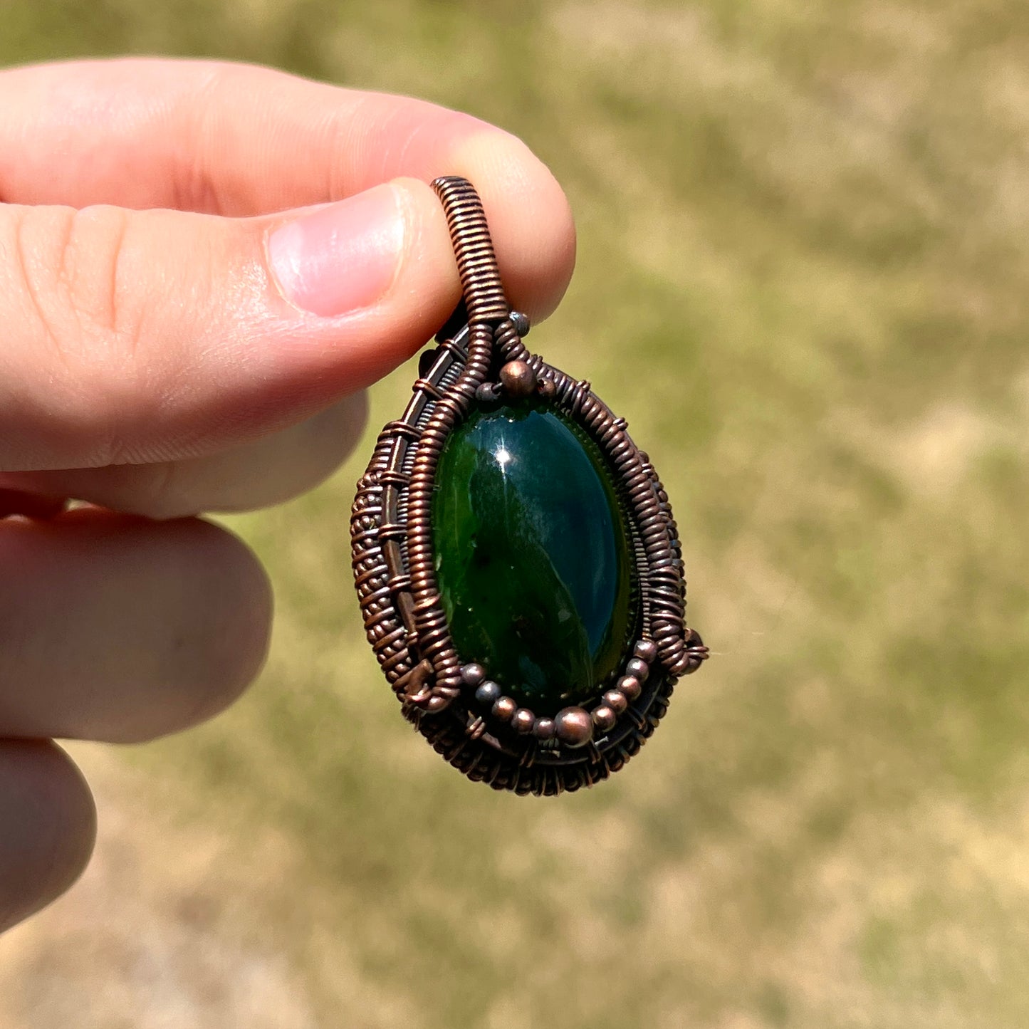 "Fortune's Favorite" - Green Jade Crystal Pendant