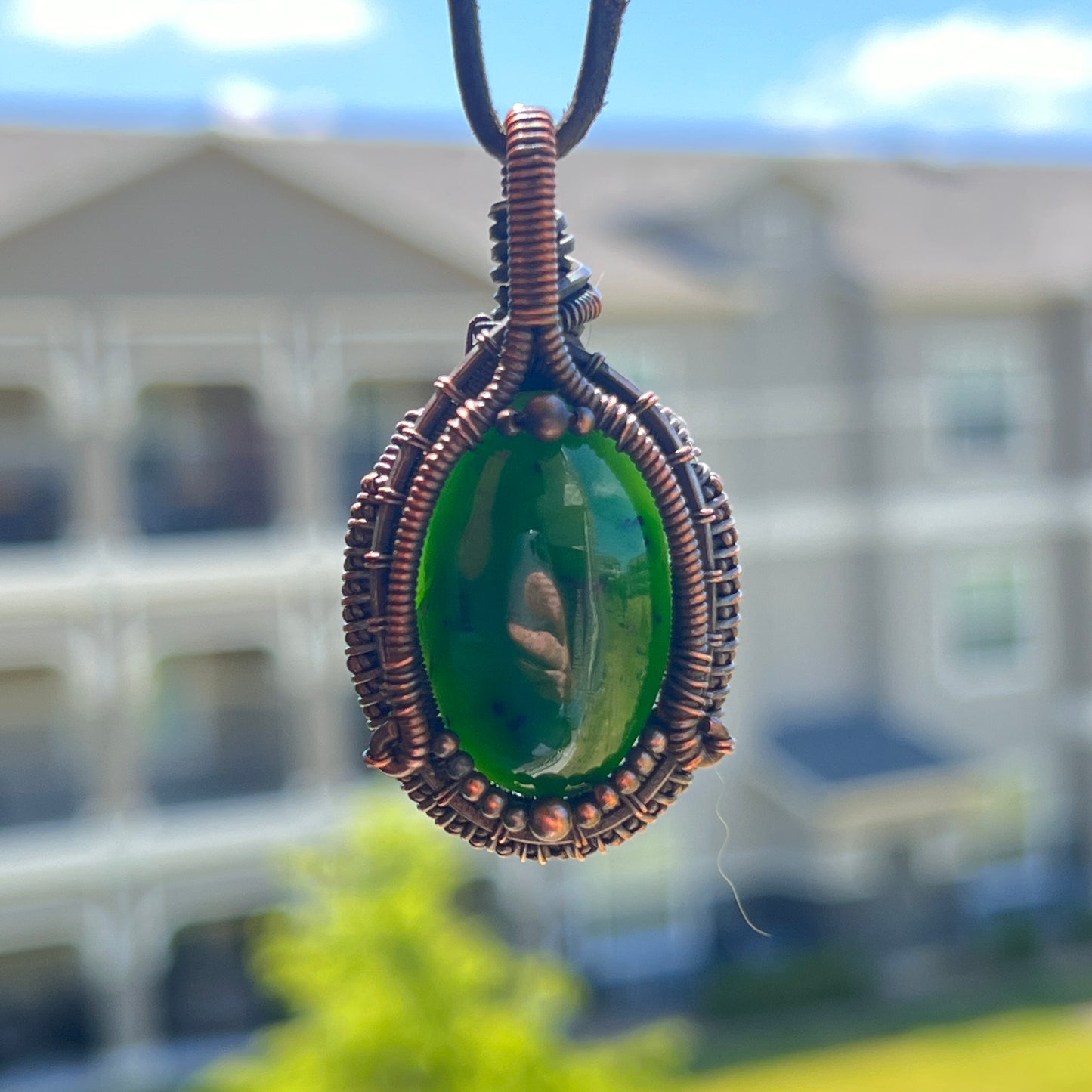 "Fortune's Favorite" - Green Jade Crystal Pendant