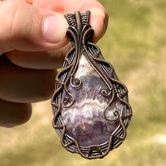 "Amethyst Ascension"  - Banded Amethyst Statement Pendant