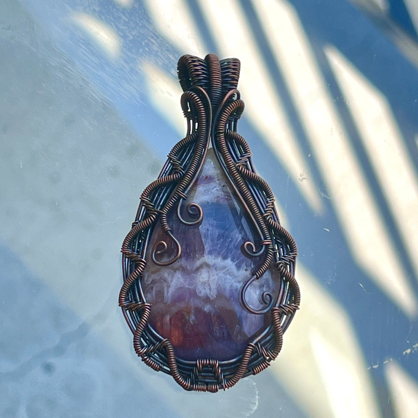 "Amethyst Ascension"  - Banded Amethyst Statement Pendant