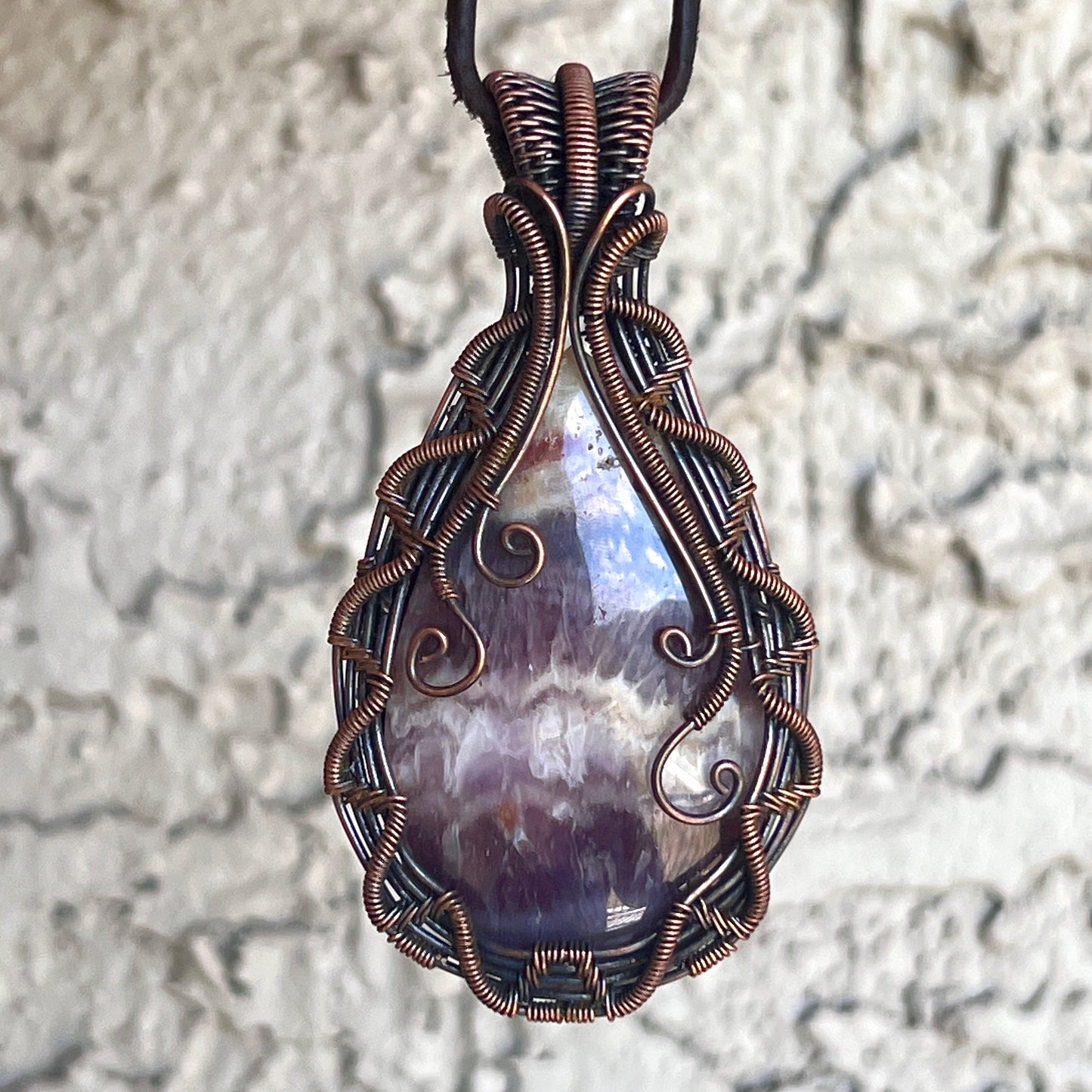 "Amethyst Ascension"  - Banded Amethyst Statement Pendant