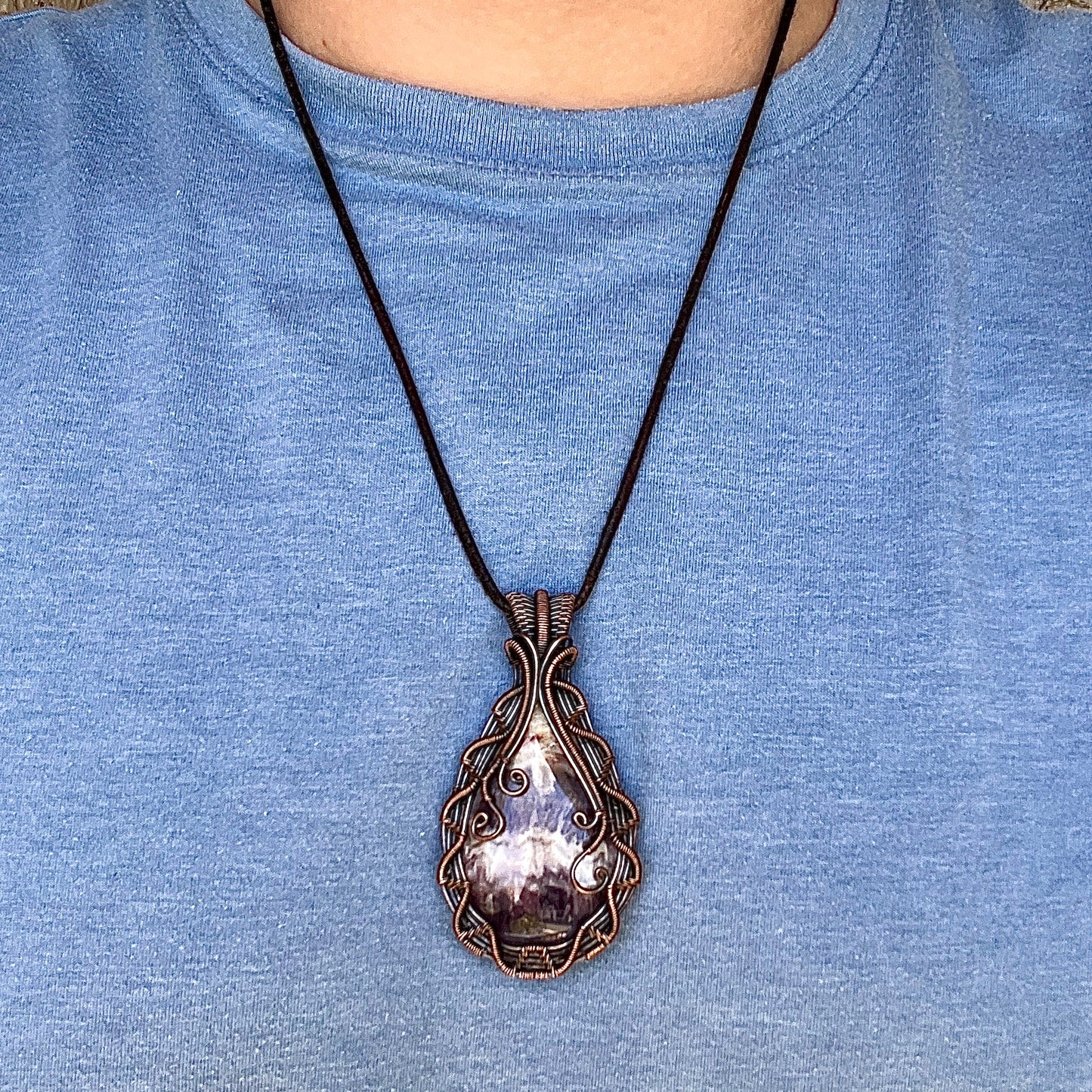 "Amethyst Ascension"  - Banded Amethyst Statement Pendant