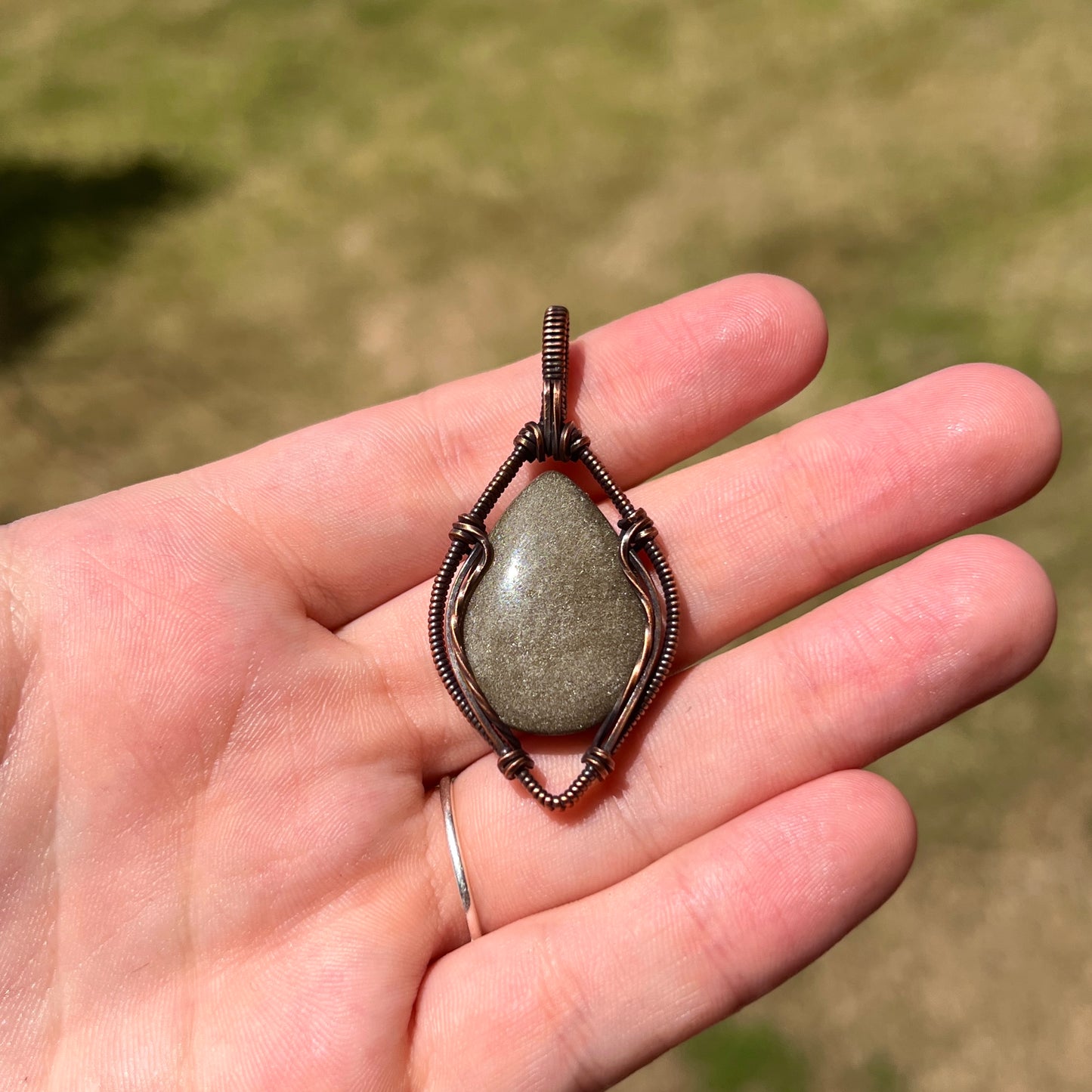 "Aura Armor" - Golden Sheen Obsidian Pendant