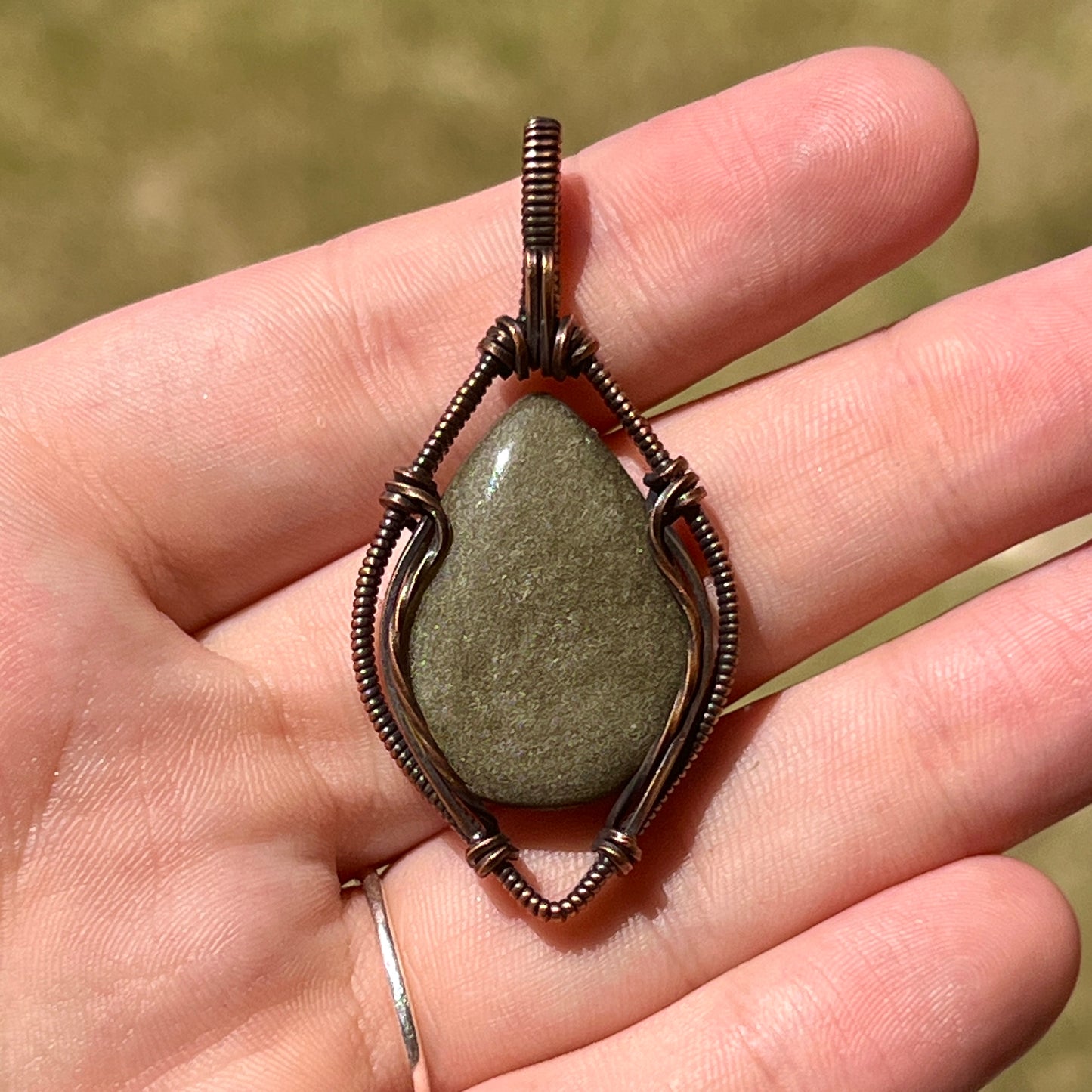 "Aura Armor" - Golden Sheen Obsidian Pendant