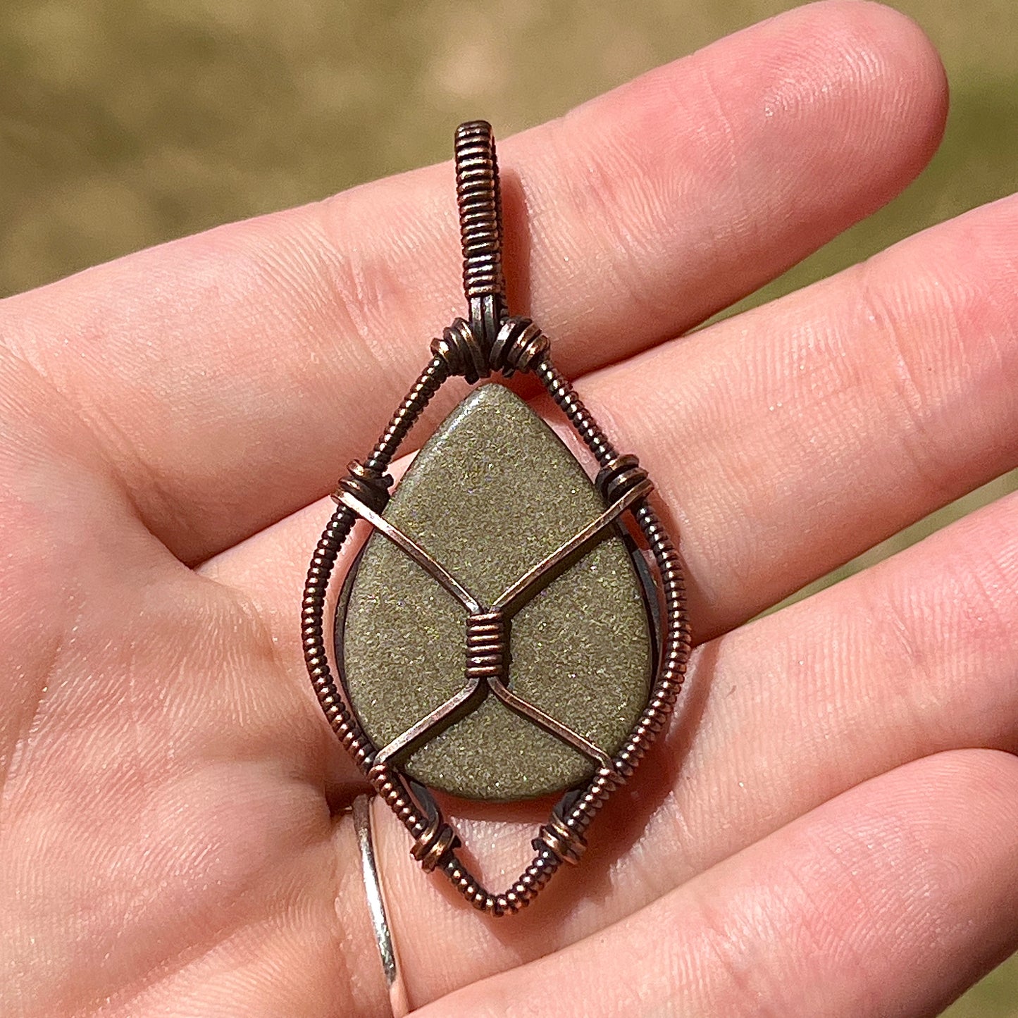 "Aura Armor" - Golden Sheen Obsidian Pendant