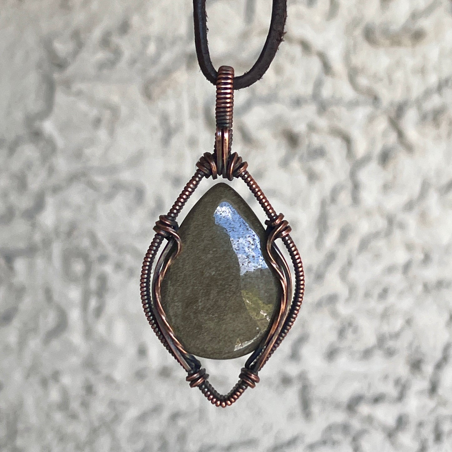 "Aura Armor" - Golden Sheen Obsidian Pendant