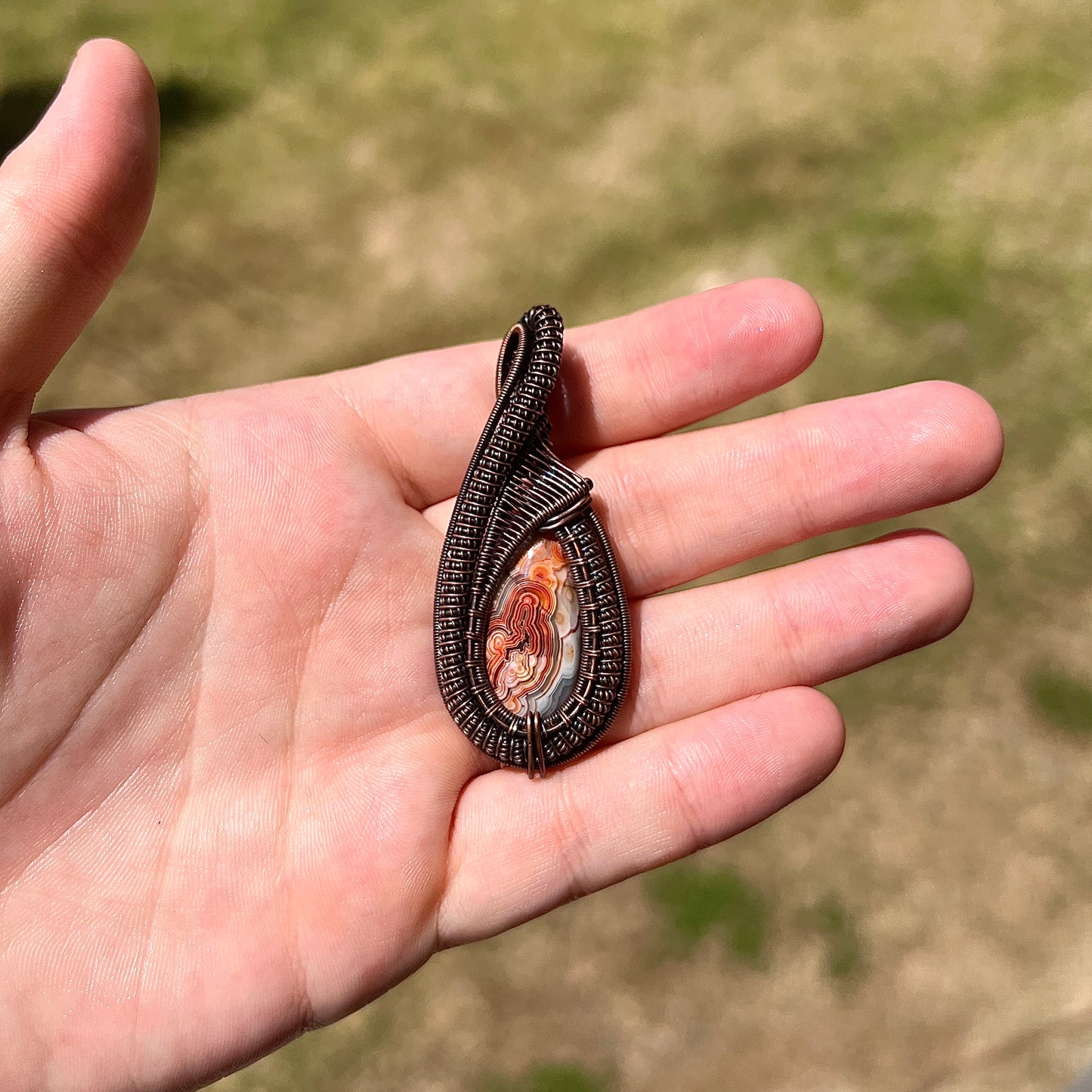 "Joyful Noise" - Crazy Lace Agate Pendant