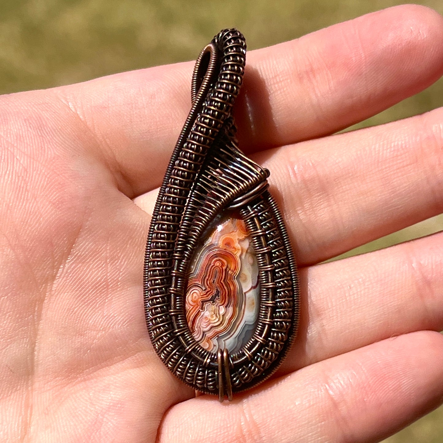 "Joyful Noise" - Crazy Lace Agate Pendant