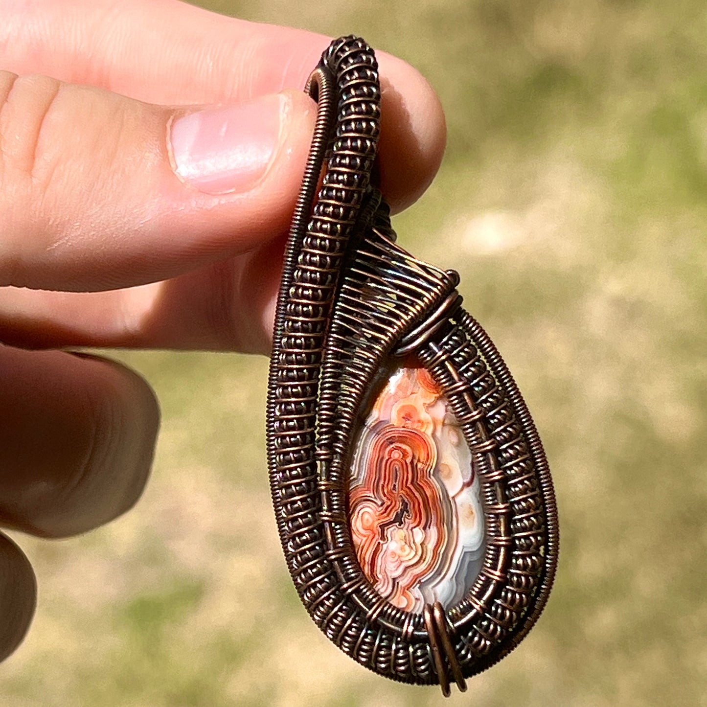 "Joyful Noise" - Crazy Lace Agate Pendant