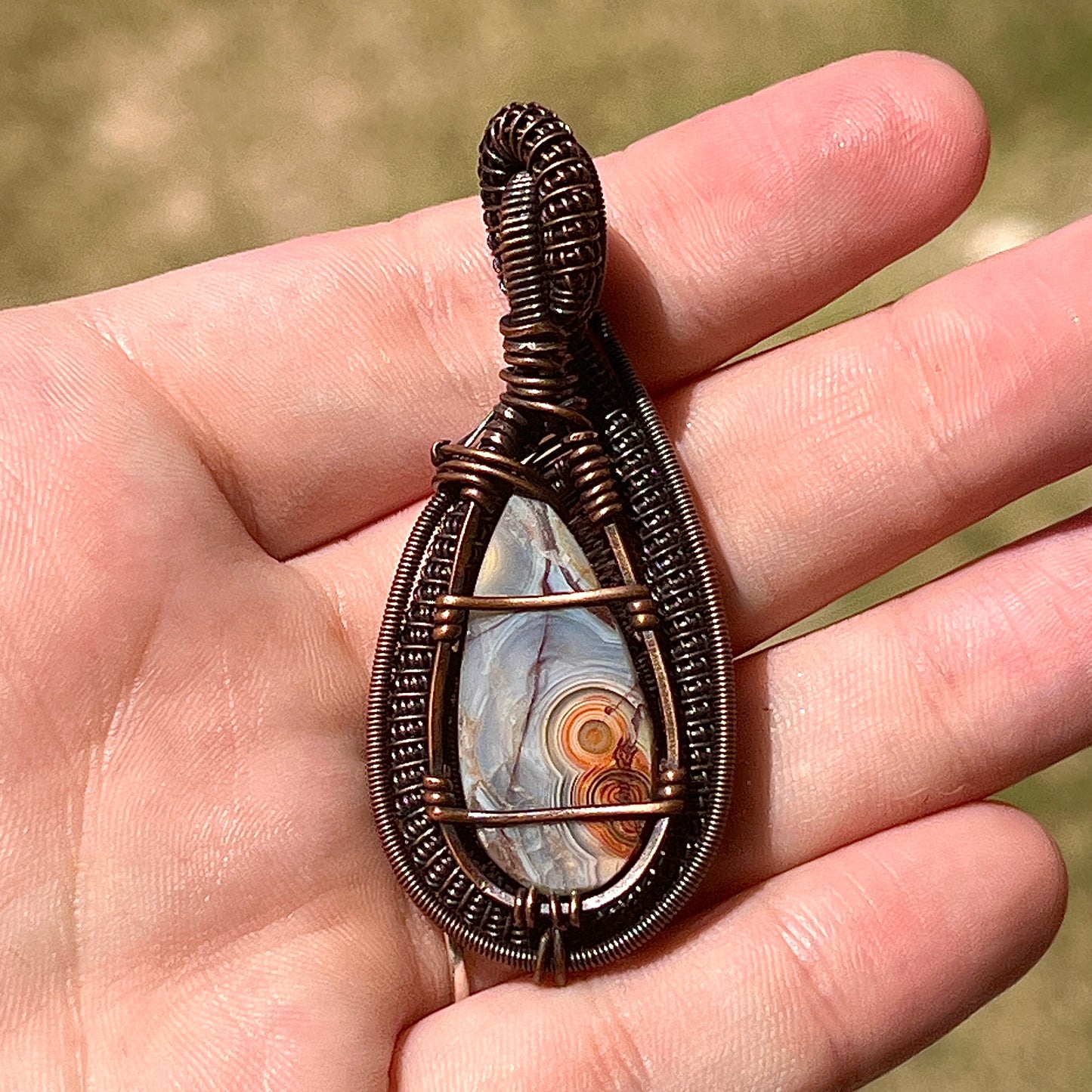 "Joyful Noise" - Crazy Lace Agate Pendant