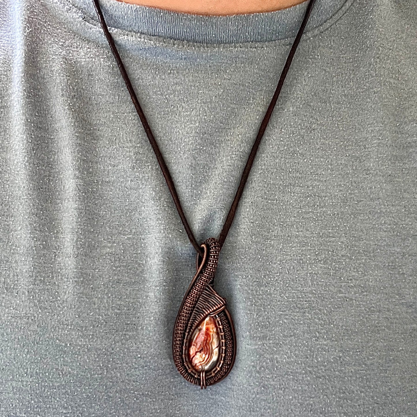 "Joyful Noise" - Crazy Lace Agate Pendant