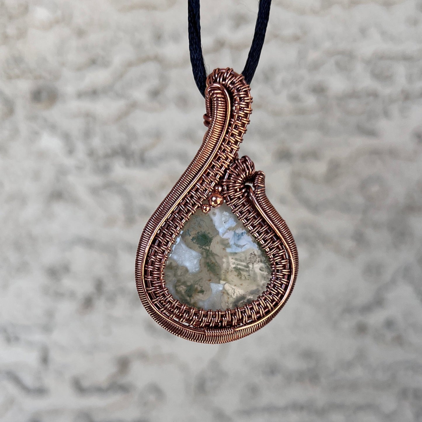 "Mindful Moss Agate" - Moss Agate Statement Pendant