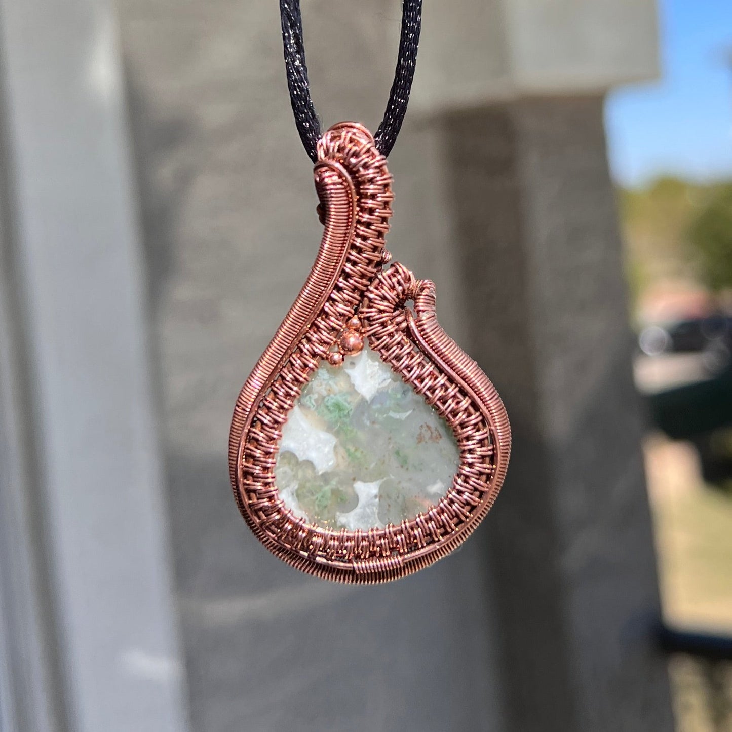 "Mindful Moss Agate" - Moss Agate Statement Pendant