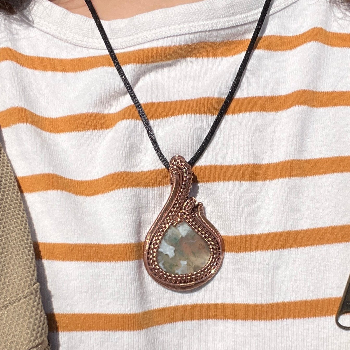 "Mindful Moss Agate" - Moss Agate Statement Pendant