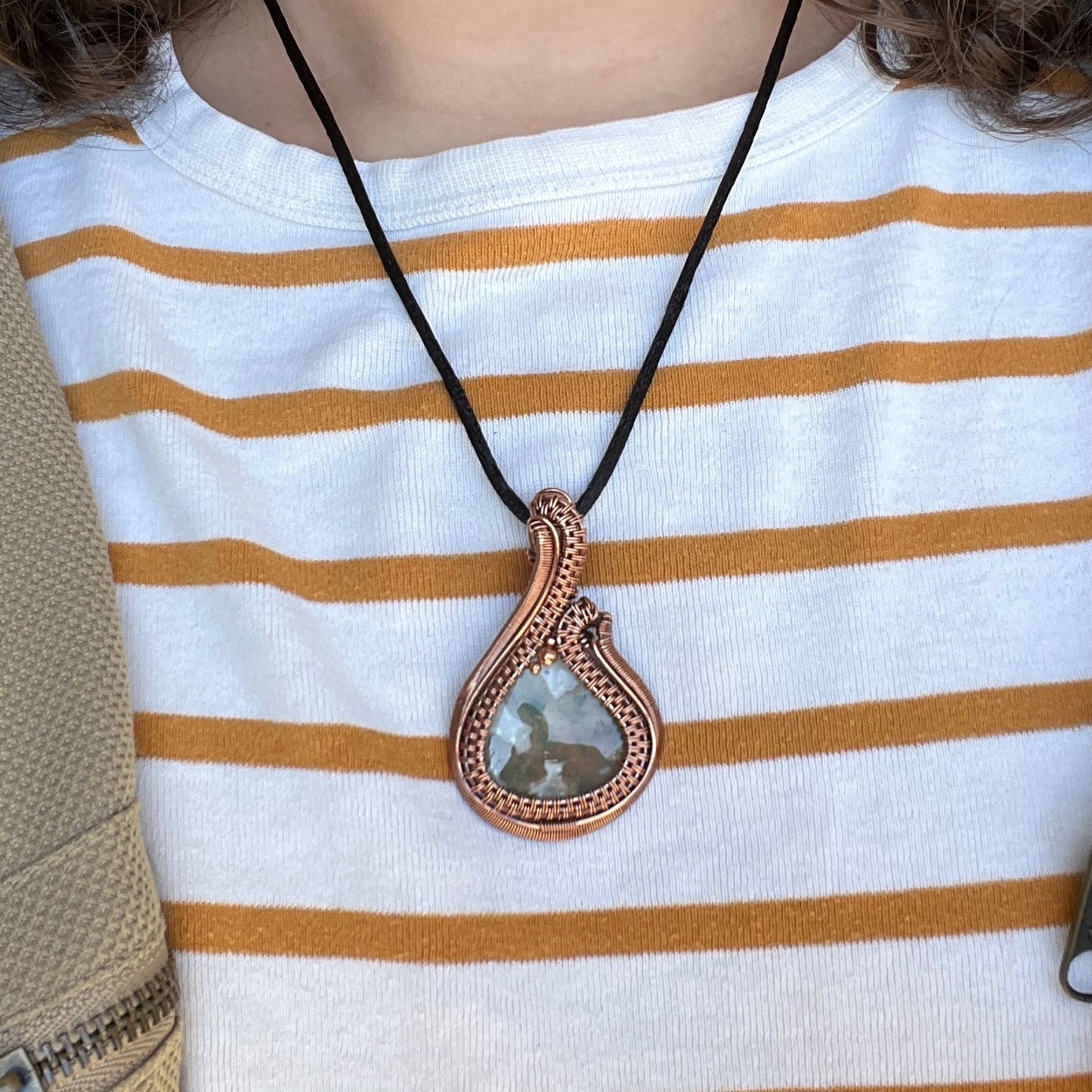 "Mindful Moss Agate" - Moss Agate Statement Pendant