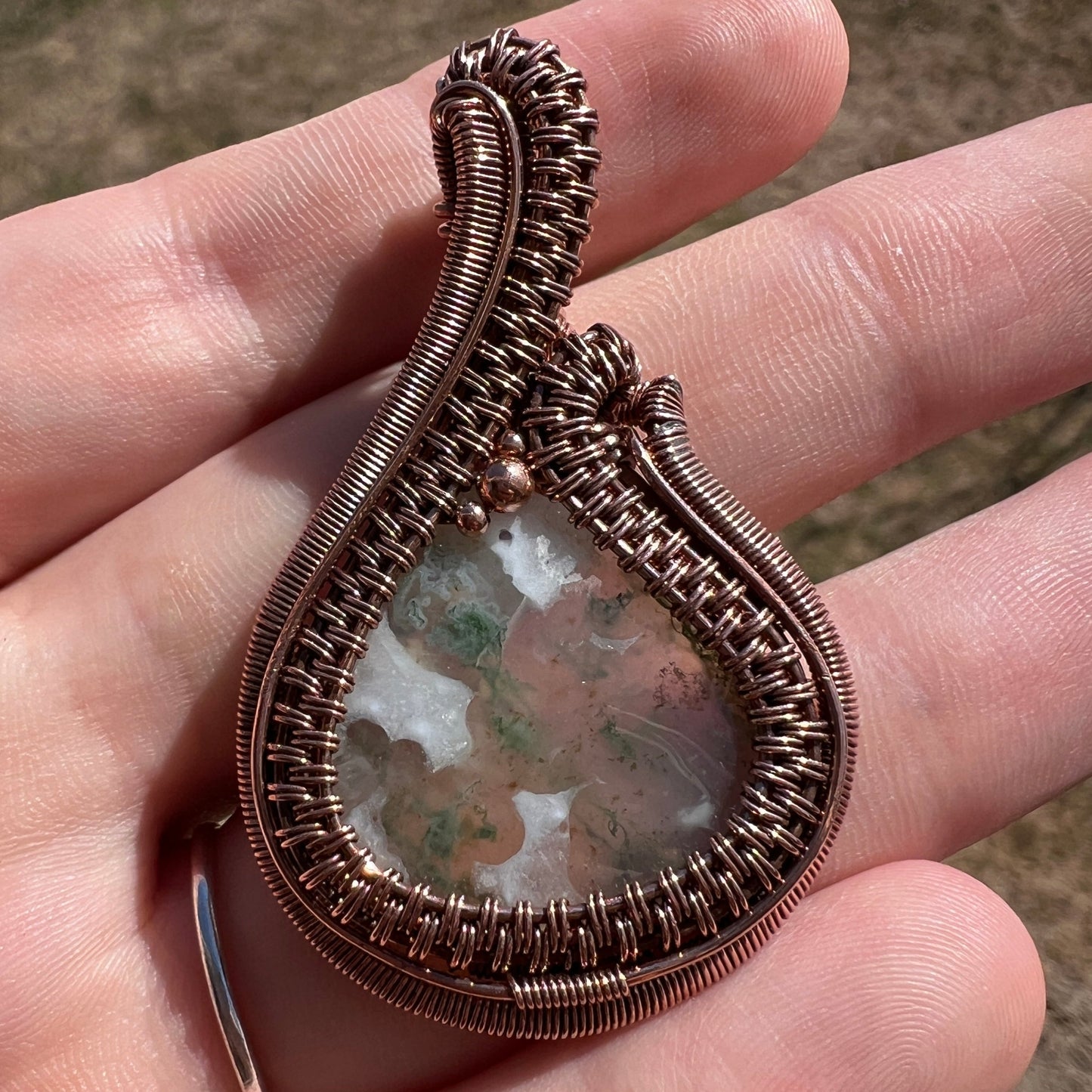 "Mindful Moss Agate" - Moss Agate Statement Pendant