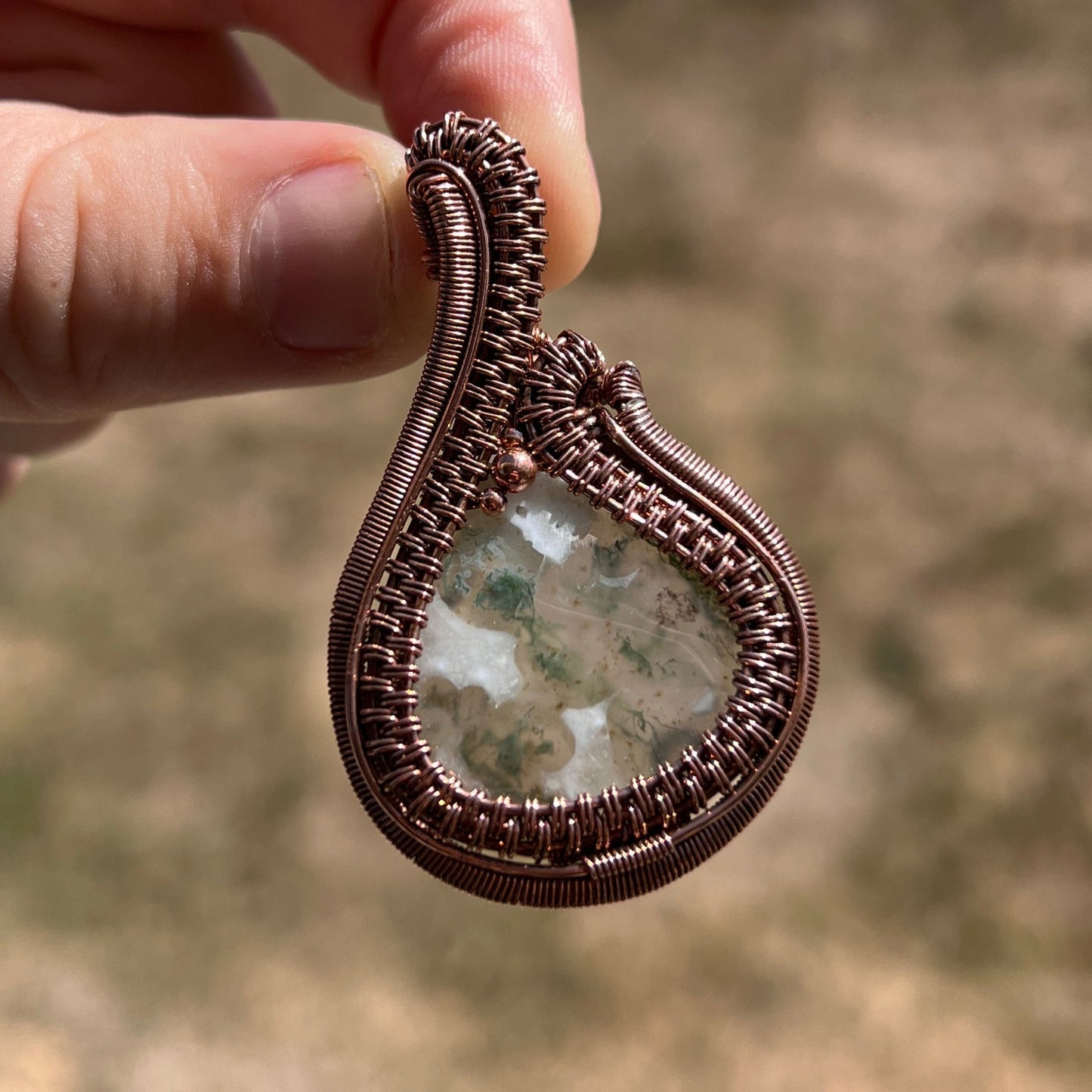 "Mindful Moss Agate" - Moss Agate Statement Pendant