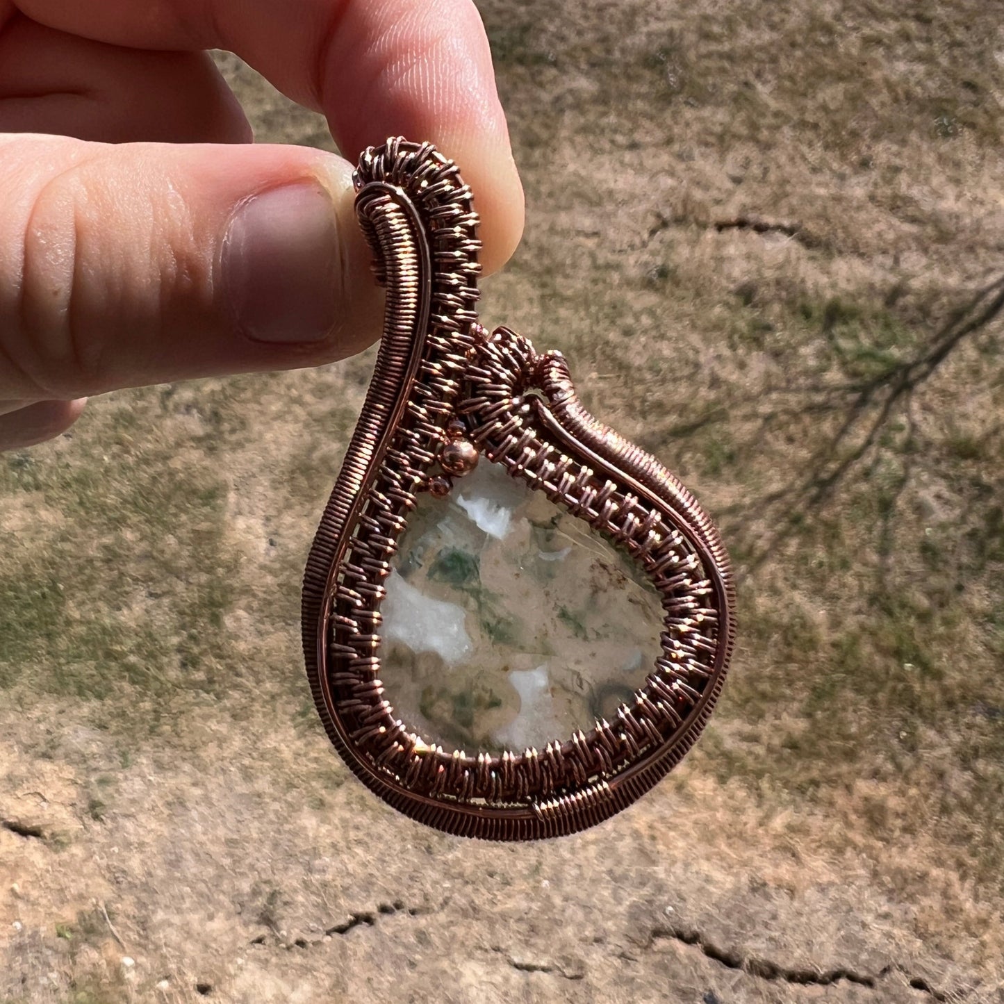 "Mindful Moss Agate" - Moss Agate Statement Pendant