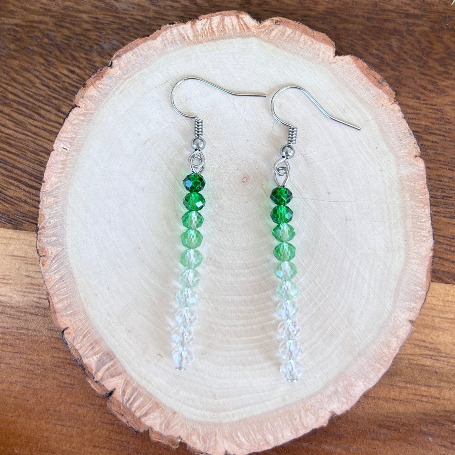 Green Ombre Dangle Earrings