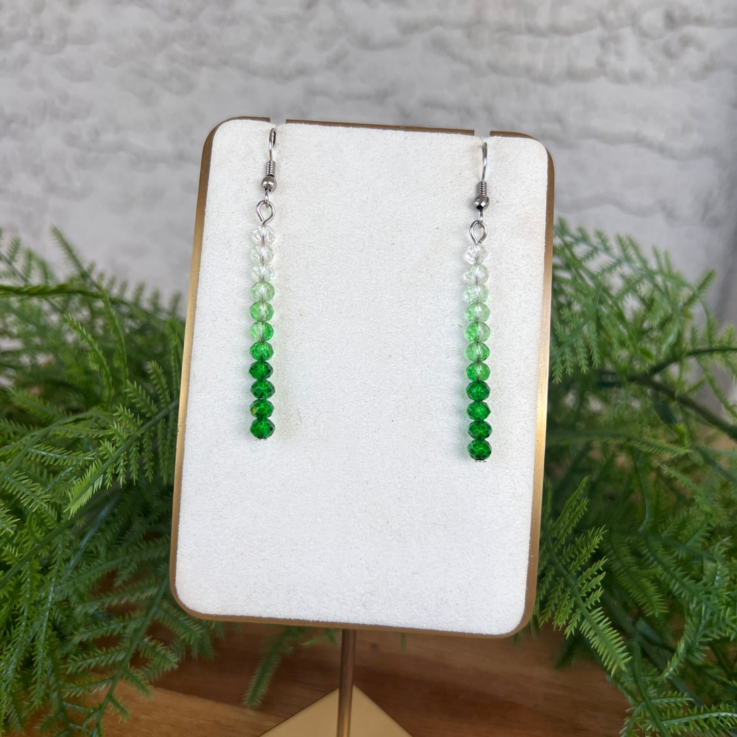 Green Ombre Dangle Earrings