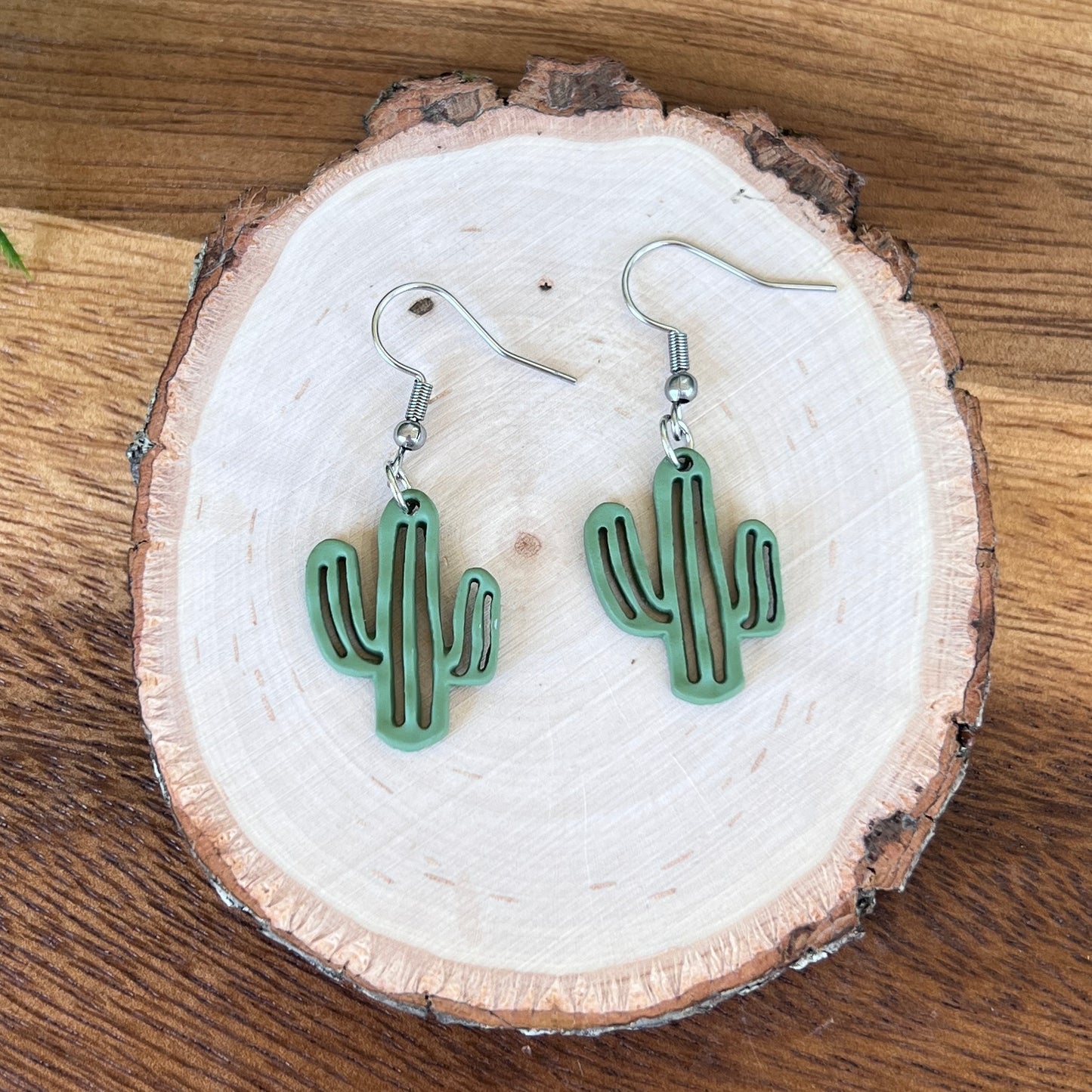 Clay Cactus Earrings