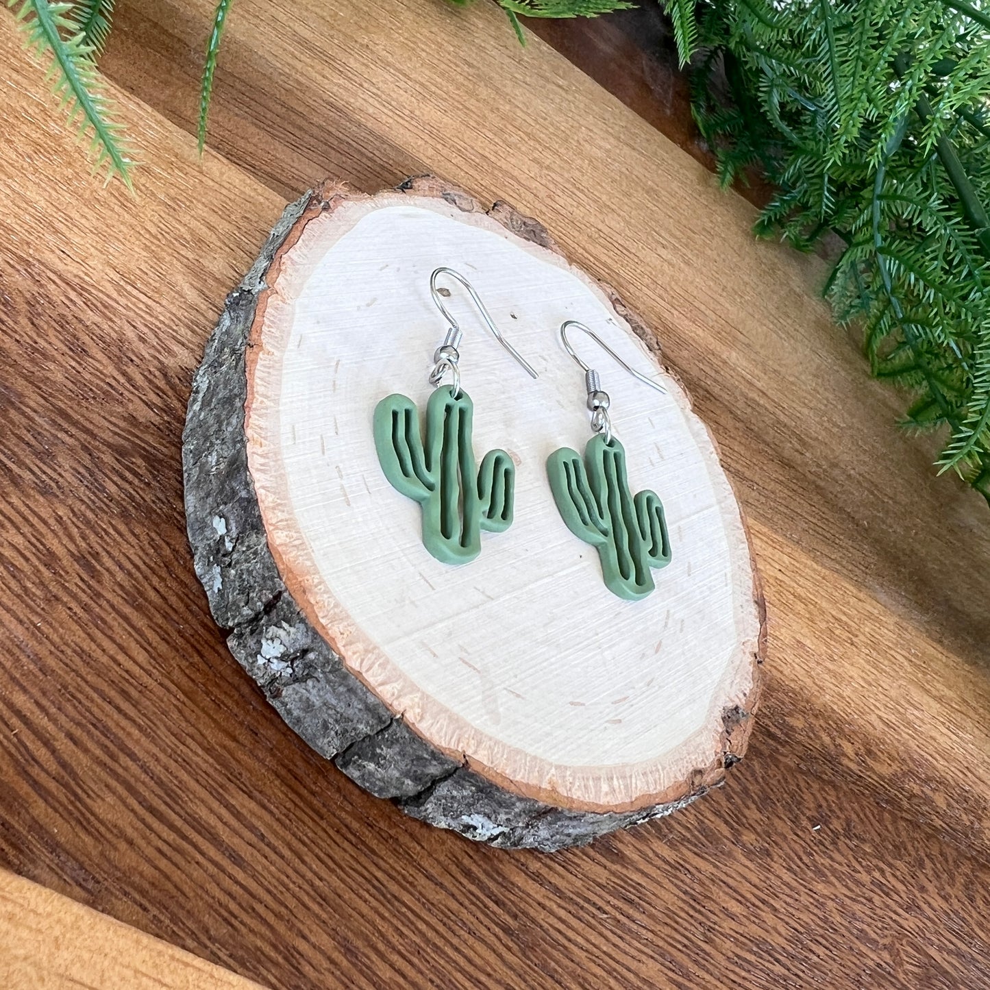 Clay Cactus Earrings