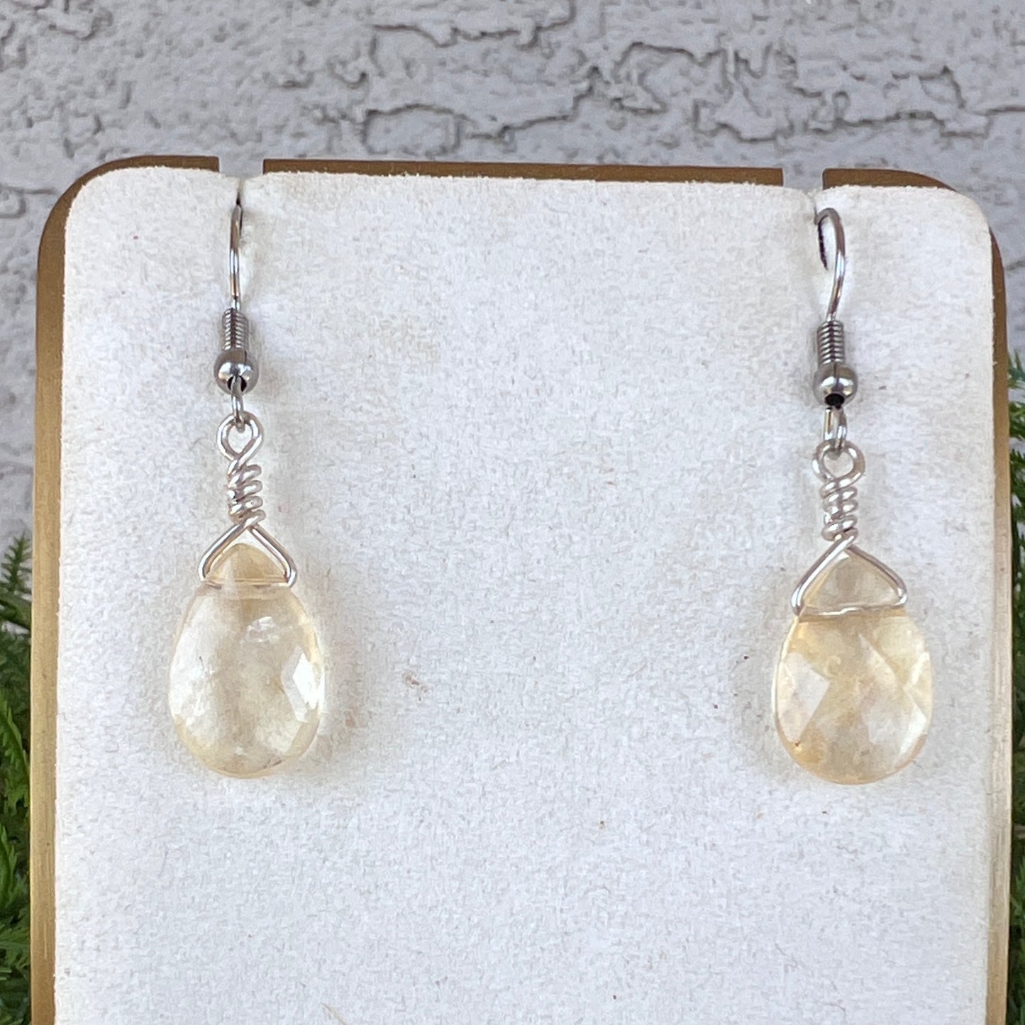 Faceted Citrine Teardrop Earrings